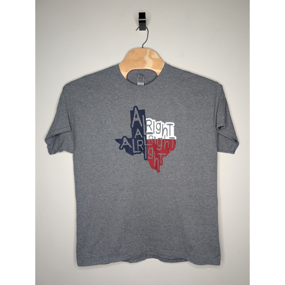 Alright Alright Alright Texas State T‎ Shirt XL Gray Gildan Funny Movie Quote - Picture 2 of 7